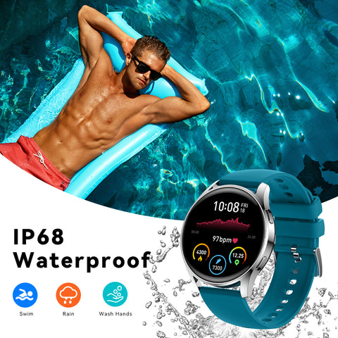 Smart Watch For Women Men HD Call Dial Activity Fitness Tracker Watch With Heart Rate Monitor Sleep Tracker Pedometer Step Counter Stopwatch Waterproof Sports Smartwatch For Android iPhone Samsung