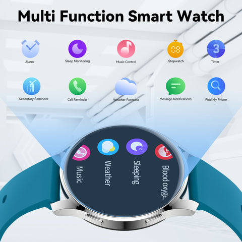 Smart Watch For Women Men HD Call Dial Activity Fitness Tracker Watch With Heart Rate Monitor Sleep Tracker Pedometer Step Counter Stopwatch Waterproof Sports Smartwatch For Android iPhone Samsung
