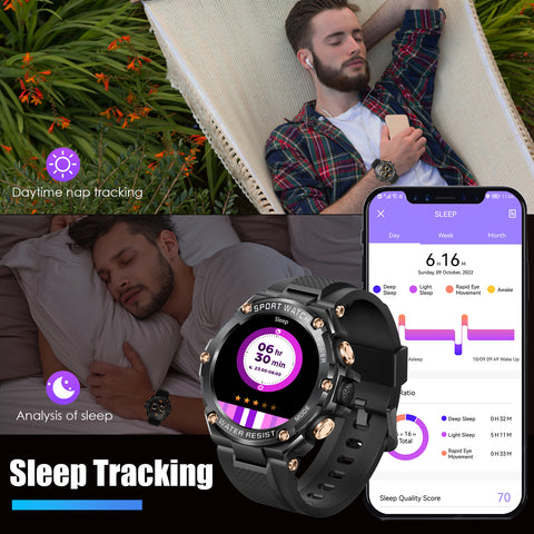 Smart Watch Men Fitness Activity Tracker Pedometer Step Counter Wristwatch Bluetooth Calling Multifunctional Water Resistant Outdoor Running Tracking Touch Screen Message Notifications