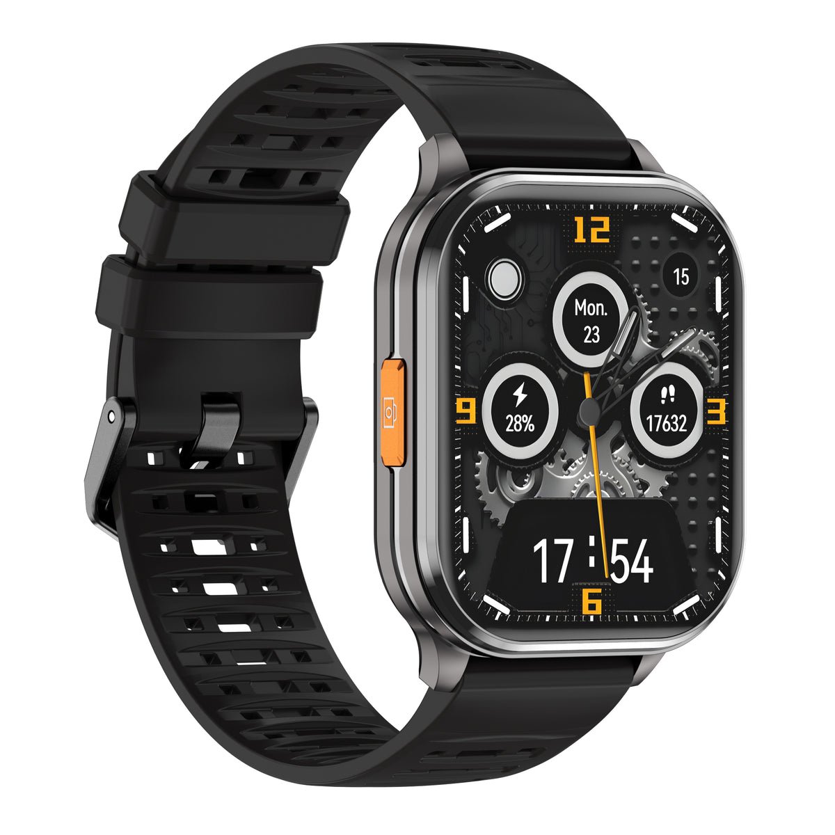 P60 Smart Watch with Black Case and Black Band: Features Camera and Video Recording, Built-in Flashlight, Bluetooth Headphone Connectivity for Music Playback—The Perfect Gift for Your Loved One