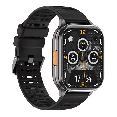 P60 Smart Watch with Black Case and Black Band: Features Camera and Video Recording, Built-in Flashlight, Bluetooth Headphone Connectivity for Music Playback—The Perfect Gift for Your Loved One
