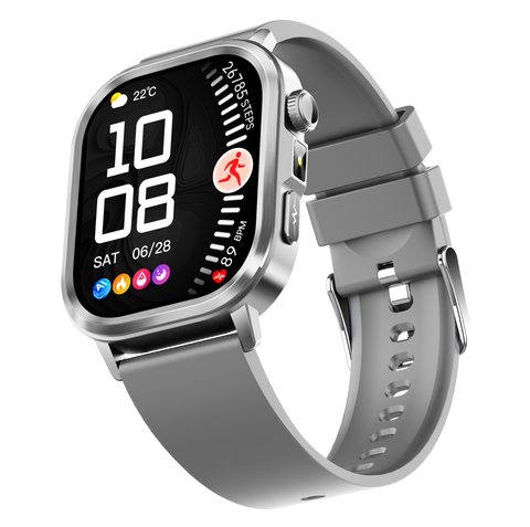 EIGIIS brand ET573 AI ECG Smart Health Management Watch, Black Case with Black Band: Flashlight, Bluetooth Calling, Pedometer/Calorie/Distance Tracking, Multiple Sports Modes, Alarm Clock, Weather Forecast