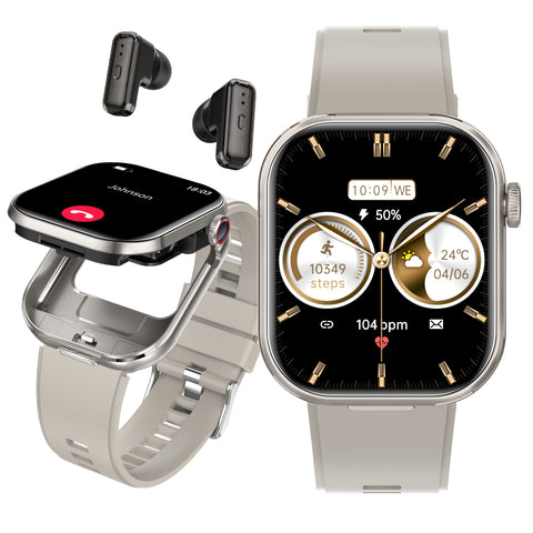 EIGIIS Brand T99 Smart Watch (With Built-In Earbuds For Answering/Making Calls), 2.02-Inch Fitness Tracker Featuring Activity Monitoring And Calorie Consumption Tracking Ideal For Outdoor Sports.