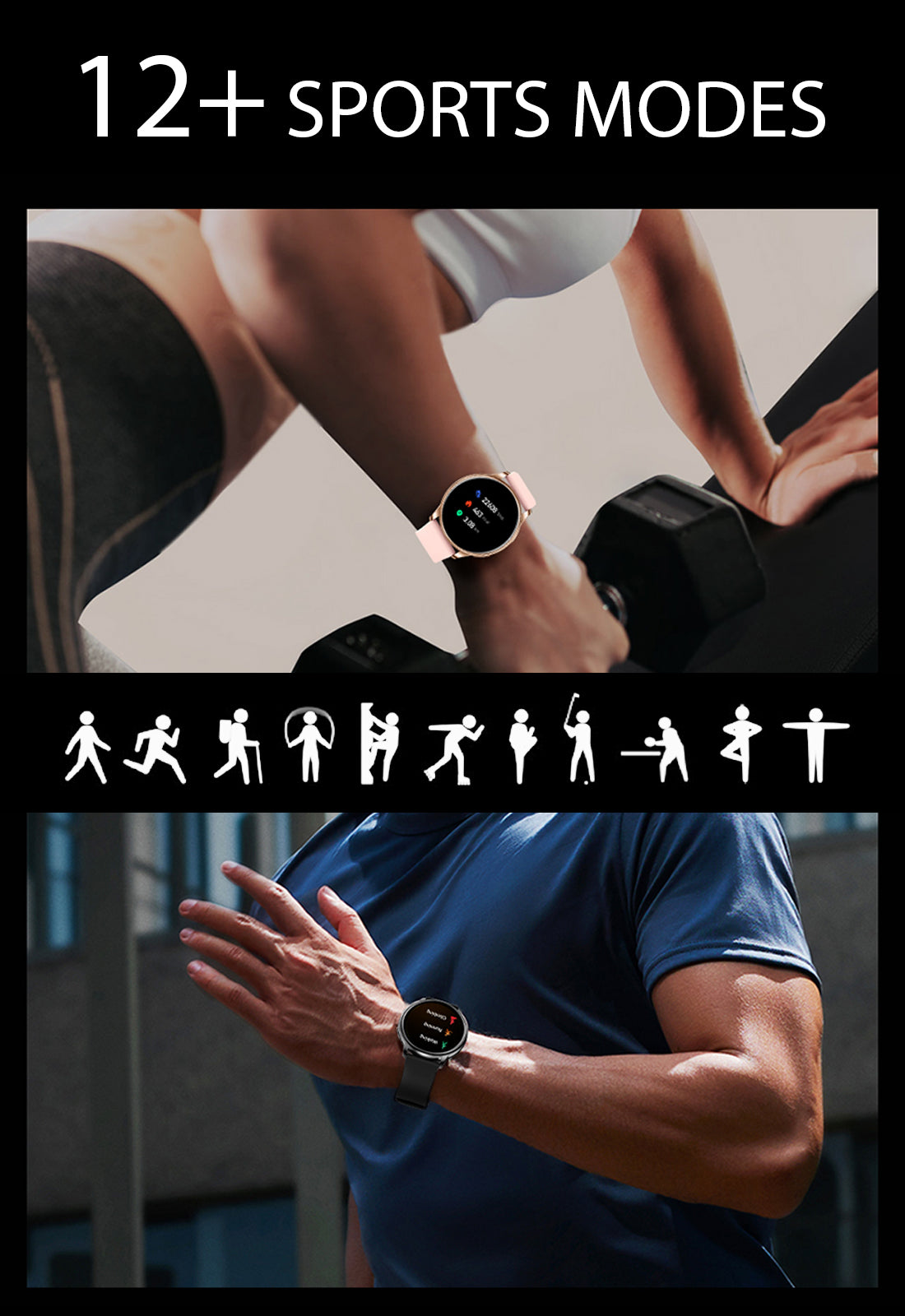 Smart Watch, Women Fitness Tracking Watch, Phone Incoming Call SMS  Notifications, Men Activity Tracking Smart Watches, Weather Forecasts,  Health