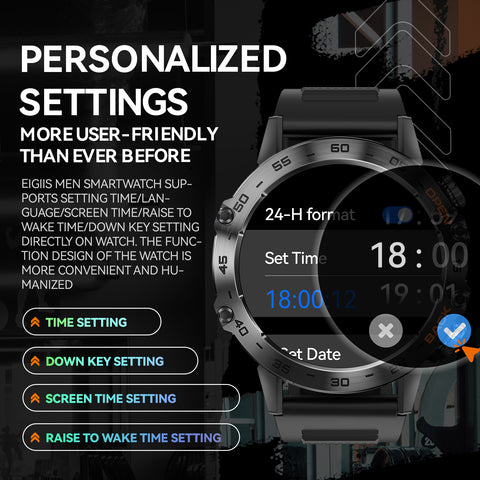 EIGIIS K52 Smart Watch for Men Answer/Make Calls 1.39" Smartwatch Voice Assistant Notification Fitness Watch Fitness Tracker Pedometer Watch with Heart Rate Monitor Sleep Tracker 100+ Training Modes for Android iOS