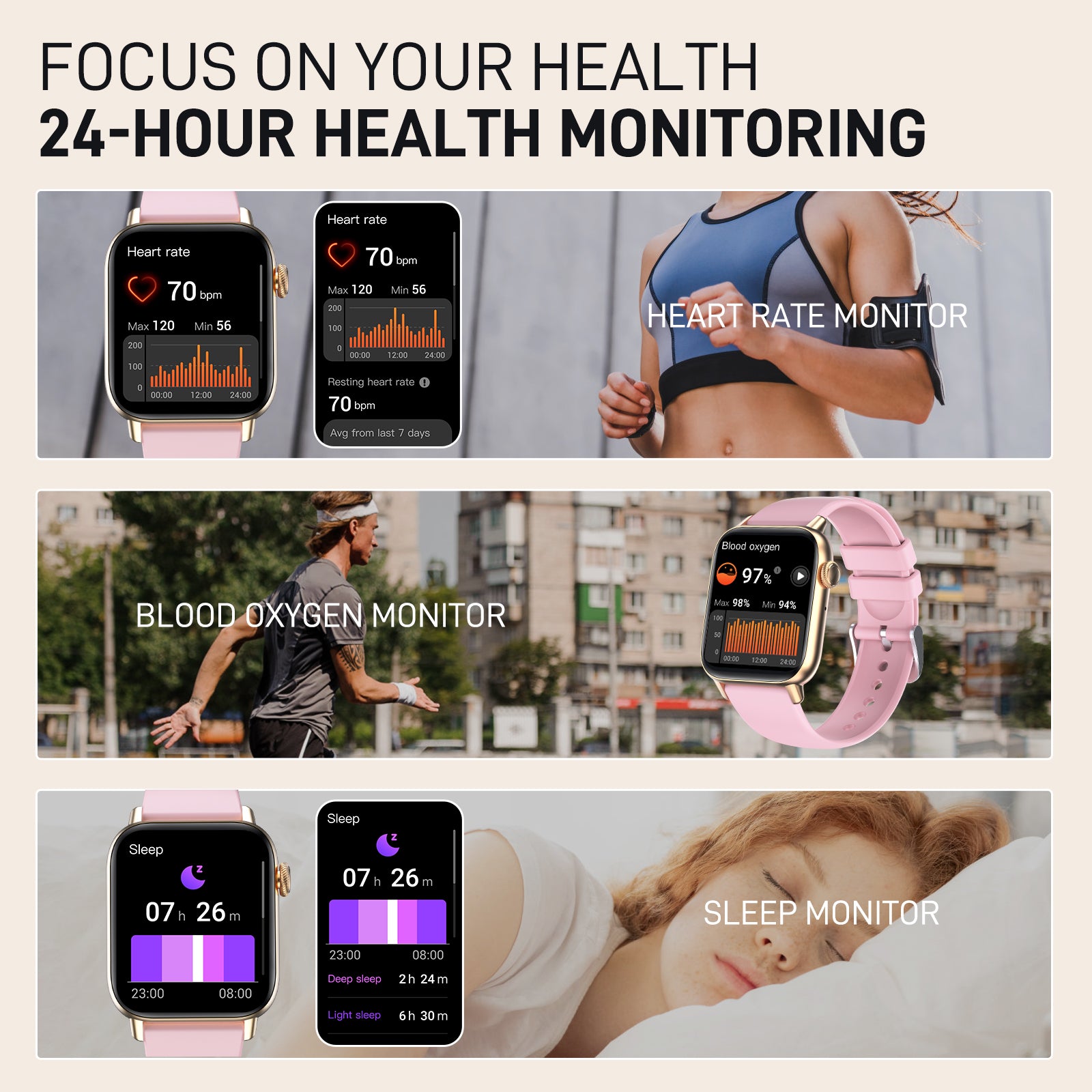 EIGIIS Bluetooth Call Smart Watch Men Full Touch Screen Health